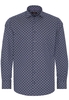 ETERNA LANGARM HEMD MODERN FIT FISCHGRAT LILA/GRAU BEDRUCKT