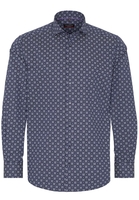 ETERNA LANGARM HEMD MODERN FIT FISCHGRAT LILA/GRAU BEDRUCKT