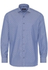 ETERNA LANGARM HEMD MODERN FIT FISCHGRAT MARINEBLAU BEDRUCKT