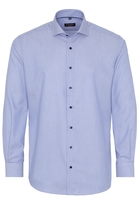 ETERNA LANGARM HEMD MODERN FIT KETTLANCÉ BLAU STRUKTURIERT