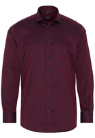 ETERNA LANGARM HEMD MODERN FIT KETTLANCÉ BORDEAUX STRUKTURIERT