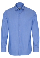 ETERNA LANGARM HEMD MODERN FIT KETTLANCÈ MITTELBLAU STRUKTURIERT