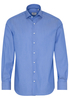 ETERNA LANGARM HEMD MODERN FIT KETTLANCÈ MITTELBLAU STRUKTURIERT