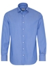 ETERNA LANGARM HEMD MODERN FIT KETTLANCÈ MITTELBLAU STRUKTURIERT