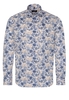 ETERNA LANGARM HEMD MODERN FIT LOTUS SHIRT TWILL BLAU/BEIGE BEDRUCKT