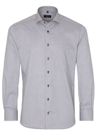 ETERNA LANGARM HEMD MODERN FIT NATTÉ ANTHRAZIT/WEISS STRUKTURIERT