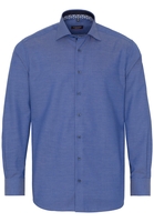 ETERNA LANGARM HEMD MODERN FIT NATTÉ BLAU STRUKTURIERT