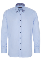 ETERNA LANGARM HEMD MODERN FIT NATTÉ HELLBLAU STRUKTURIERT