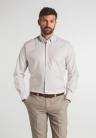 ETERNA LANGARM HEMD MODERN FIT OXFORD BEIGE/WEISS GESTREIFT