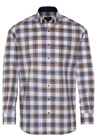 ETERNA LANGARM HEMD MODERN FIT OXFORD BLAU/GELB KARIERT