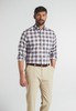 ETERNA LANGARM HEMD MODERN FIT OXFORD BLAU/GELB KARIERT