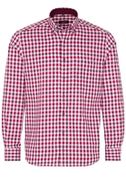 ETERNA LANGARM HEMD MODERN FIT OXFORD ROT/WEISS KARIERT