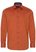ETERNA LANGARM HEMD MODERN FIT PINPOINT HERBSTORANGE UNIFARBEN