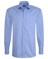 ETERNA LANGARM HEMD MODERN FIT PINPOINT MITTELBLAU UNIFARBEN