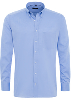ETERNA LANGARM HEMD MODERN FIT PINPOINT MITTELBLAU UNIFARBEN
