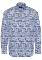 ETERNA LANGARM HEMD MODERN FIT POPELINE BLAU BEDRUCKT