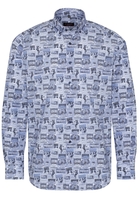 ETERNA LANGARM HEMD MODERN FIT POPELINE BLAU BEDRUCKT