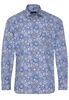 ETERNA LANGARM HEMD MODERN FIT POPELINE BLAU/BEIGE BEDRUCKT