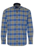 ETERNA LANGARM HEMD MODERN FIT POPELINE BLAU/OLIV KARIERT