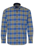 ETERNA LANGARM HEMD MODERN FIT POPELINE BLAU/OLIV KARIERT