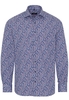 ETERNA LANGARM HEMD MODERN FIT POPELINE BLAU/ROT BEDRUCKT