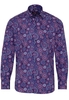 ETERNA LANGARM HEMD MODERN FIT POPELINE BLAU/WEINROT BEDRUCKT
