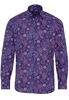 ETERNA LANGARM HEMD MODERN FIT POPELINE BLAU/WEINROT BEDRUCKT