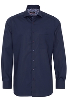 ETERNA LANGARM HEMD MODERN FIT POPELINE MARINE UNIFARBEN