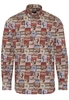 ETERNA LANGARM HEMD MODERN FIT POPELINE ROT/BLAU BEDRUCKT