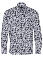 ETERNA LANGARM HEMD MODERN FIT TWILL SCHWARZ/WEISS BEDRUCKT