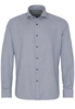 ETERNA LANGARM HEMD MODERN FIT UPCYCLING SHIRT PETROL STRUKTURIERT