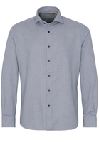 ETERNA LANGARM HEMD MODERN FIT UPCYCLING SHIRT PETROL STRUKTURIERT