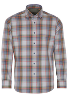 ETERNA LANGARM HEMD MODERN FIT UPCYCLING SHIRT DOPPELGEWEBE GRÜN/GRAU