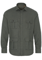 ETERNA LANGARM HEMD MODERN FIT UPCYCLING SHIRT DOPPELGEWEBE OLIV/BLAU