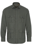 ETERNA LANGARM HEMD MODERN FIT UPCYCLING SHIRT DOPPELGEWEBE OLIV/BLAU