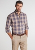 ETERNA LANGARM HEMD MODERN FIT UPCYCLING SHIRT FLANELL BLAU KARIERT