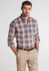 ETERNA LANGARM HEMD MODERN FIT UPCYCLING SHIRT FLANELL BLAU KARIERT