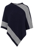ETERNA STRICK PONCHO MARINE/GRAU UNIFARBEN