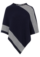 ETERNA STRICK PONCHO MARINE/GRAU UNIFARBEN