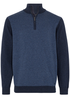 ETERNA STRICK TROYER JEANSBLAU/MARINE UNIFARBEN