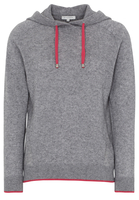 ETERNA STRICKPULLOVER MIT KAPUZE (HOODIE) GRAPHIT/PINK UNIFARBEN
