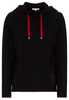 ETERNA STRICKPULLOVER MIT KAPUZE (HOODIE) SCHWARZ/ROT UNIFARBEN