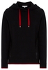 ETERNA STRICKPULLOVER MIT KAPUZE (HOODIE) SCHWARZ/ROT UNIFARBEN