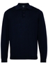 ETERNA STRICKPULLOVER MIT POLO KRAGEN DUNKELBLAU UNIFARBEN