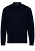 ETERNA STRICKPULLOVER MIT POLO KRAGEN DUNKELBLAU UNIFARBEN