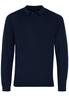 ETERNA STRICKPULLOVER MIT POLO KRAGEN MARINEBLAU UNIFARBEN