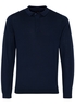 ETERNA STRICKPULLOVER MIT POLO KRAGEN MARINEBLAU UNIFARBEN
