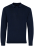 ETERNA STRICKPULLOVER MIT POLO KRAGEN MARINEBLAU UNIFARBEN