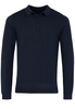 ETERNA STRICKPULLOVER MIT POLO KRAGEN MARINEBLAU UNIFARBEN
