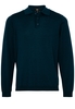 ETERNA STRICKPULLOVER MIT POLO KRAGEN PETROL UNIFARBEN
